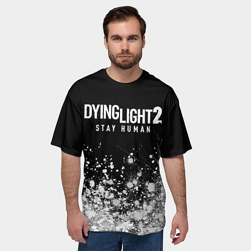 Мужская футболка оверсайз DYING LIGHT 2 Краска / 3D-принт – фото 3