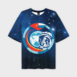 Футболка оверсайз мужская Первый Космонавт Юрий Гагарин 3D 3, цвет: 3D-принт