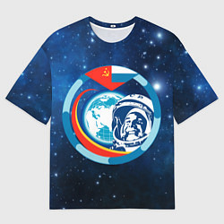 Футболка оверсайз мужская Первый Космонавт Юрий Гагарин 3D 3, цвет: 3D-принт