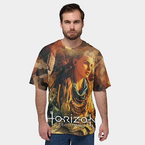 Мужская футболка оверсайз Элой-рыжая воительница / 3D-принт – фото 3