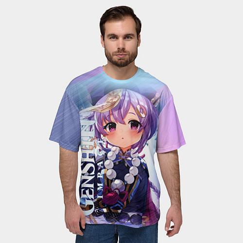 Мужская футболка оверсайз Геншин Ци-Ци / 3D-принт – фото 3
