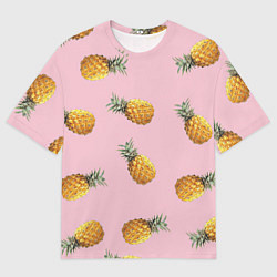 Футболка оверсайз мужская Ананасы падают, цвет: 3D-принт