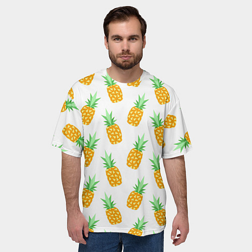 Мужская футболка оверсайз Поле ананасов / 3D-принт – фото 3