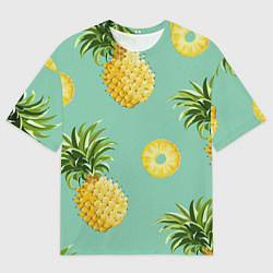 Футболка оверсайз мужская Большие ананасы, цвет: 3D-принт