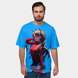 Футболка оверсайз мужская Тосака Рин Fate grand order zero, цвет: 3D-принт — фото 2