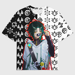 Футболка оверсайз мужская Сяо модный парень Геншин импкт, цвет: 3D-принт