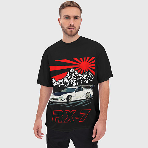 Мужская футболка оверсайз Мазда RX - 7 / 3D-принт – фото 3