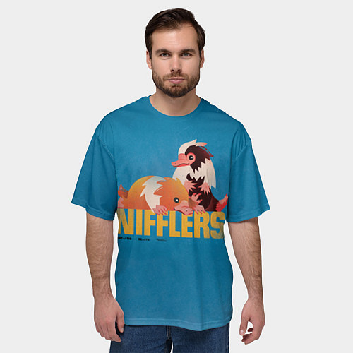 Мужская футболка оверсайз Фантастические Твари Nifflers / 3D-принт – фото 3