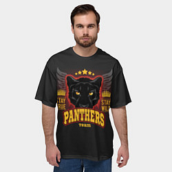 Футболка оверсайз мужская ПАНТЕРА PANTHERS, цвет: 3D-принт — фото 2