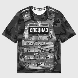Футболка оверсайз мужская Бронежилет - спецназ России, цвет: 3D-принт