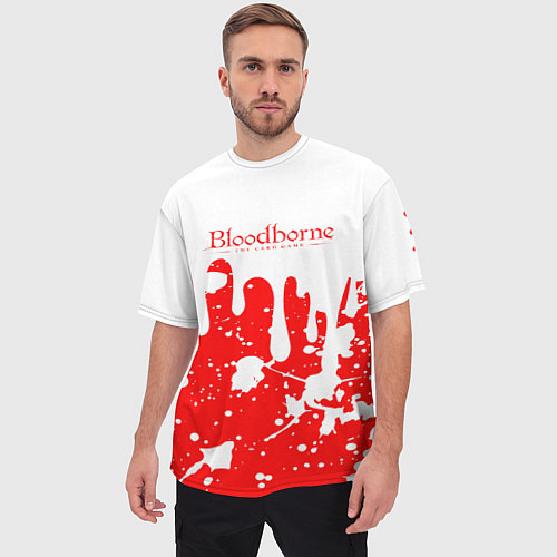 Мужская футболка оверсайз BLOODBORNE брызги / 3D-принт – фото 3