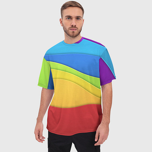 Мужская футболка оверсайз Fashion pattern 2022 Wave / 3D-принт – фото 3