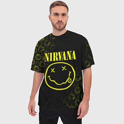 Футболка оверсайз мужская NIRVANA логотипы, цвет: 3D-принт — фото 2