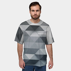 Футболка оверсайз мужская Never give up - Никогда не сдавайся, цвет: 3D-принт — фото 2