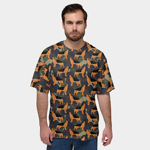 Мужская футболка оверсайз Немецкие Военные Овчарки Кинолог / 3D-принт – фото 3