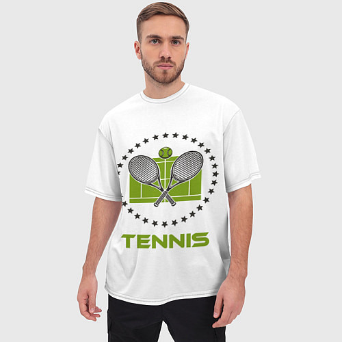 Мужская футболка оверсайз TENNIS Теннис / 3D-принт – фото 3