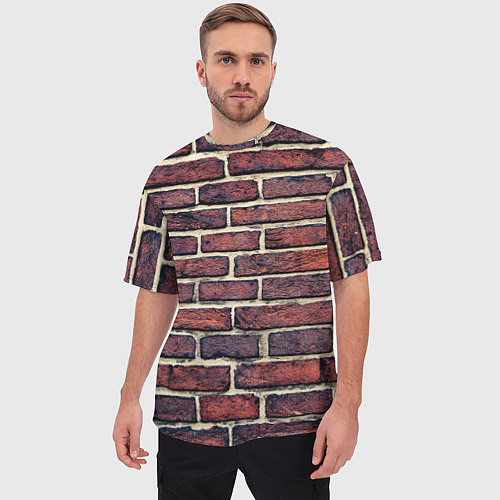 Мужская футболка оверсайз Brick Wall / 3D-принт – фото 3