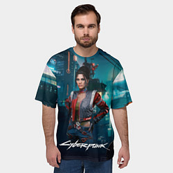 Футболка оверсайз мужская Panam cyberpunk 2077, цвет: 3D-принт — фото 2