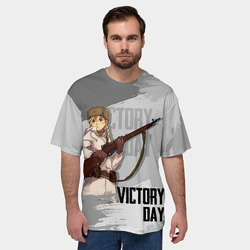 Мужская футболка оверсайз Victory day / 3D-принт – фото 3