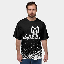Футболка оверсайз мужская Deftones - череп, цвет: 3D-принт — фото 2