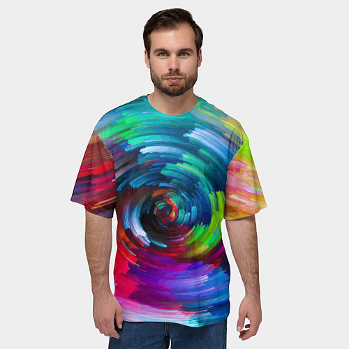Мужская футболка оверсайз Vanguard color pattern 2029 / 3D-принт – фото 3