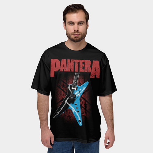Мужская футболка оверсайз PANTERA гитара / 3D-принт – фото 3