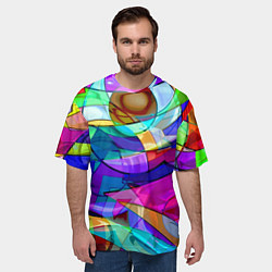 Футболка оверсайз мужская Геометрический паттерн Абстракция, цвет: 3D-принт — фото 2