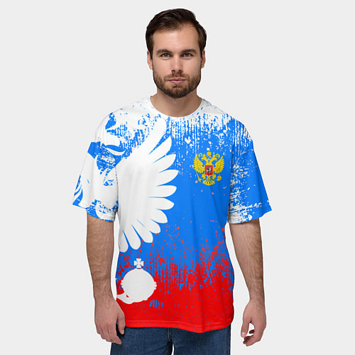 Мужская футболка оверсайз Я русский герб / 3D-принт – фото 3