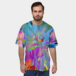 Футболка оверсайз мужская Abstract color pattern Summer 2022, цвет: 3D-принт — фото 2