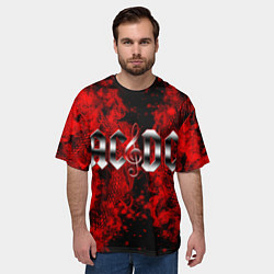 Футболка оверсайз мужская AC DC Rock N Roll, цвет: 3D-принт — фото 2