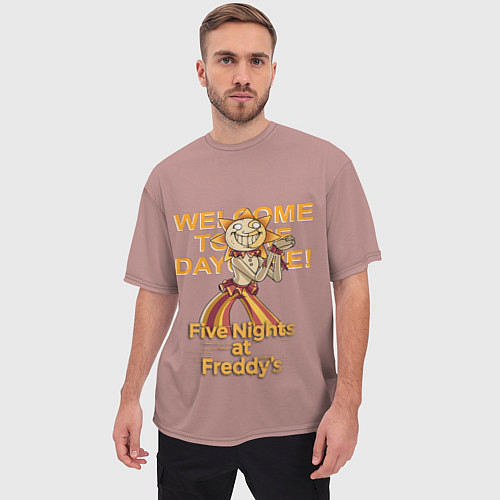 Мужская футболка оверсайз Five Nights at Freddys: Security Breach - Воспитат / 3D-принт – фото 3