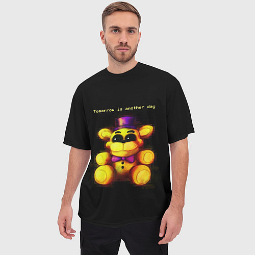 Мужская футболка оверсайз Five Nights at Freddys - мишка / 3D-принт – фото 3