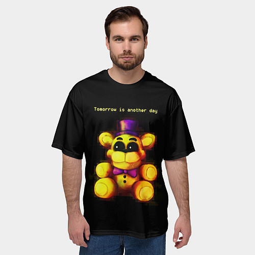 Мужская футболка оверсайз Five Nights at Freddys - мишка / 3D-принт – фото 3