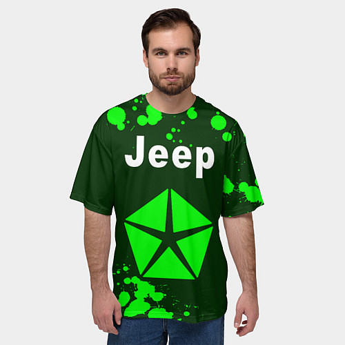 Мужская футболка оверсайз ДЖИП Краска / 3D-принт – фото 3