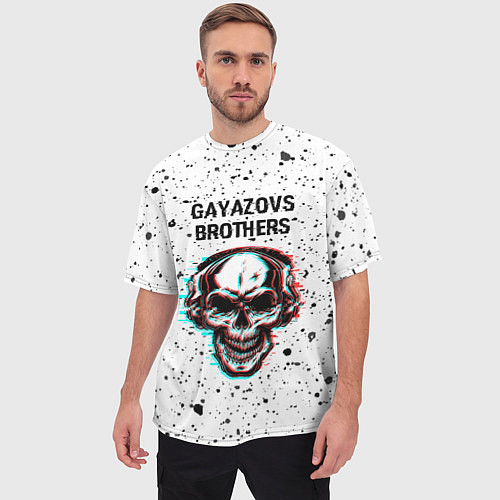 Мужская футболка оверсайз Gayazovs Brothers ЧЕРЕП Краска / 3D-принт – фото 3
