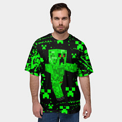 Футболка оверсайз мужская MINECRAFT - CREEPER МАЙНКРАФТ, цвет: 3D-принт — фото 2
