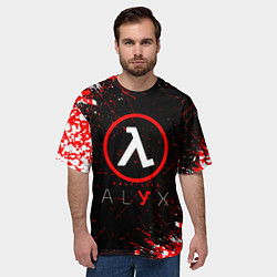 Футболка оверсайз мужская Half-life брызги, цвет: 3D-принт — фото 2