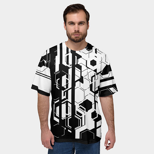 Мужская футболка оверсайз Шесть граней / 3D-принт – фото 3