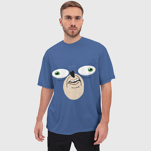 Мужская футболка оверсайз Смешной Ежик / 3D-принт – фото 3