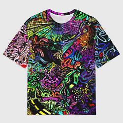 Футболка оверсайз мужская Абстрактный узор Vanguard Fashion Неон, цвет: 3D-принт
