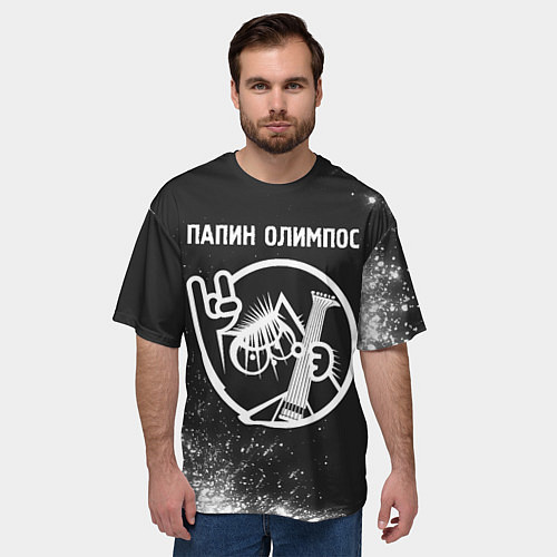 Мужская футболка оверсайз Папин Олимпос - КОТ - Краска / 3D-принт – фото 3