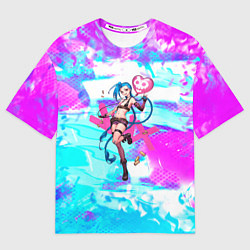 Футболка оверсайз мужская JINX ДЖИНКС NEON, цвет: 3D-принт