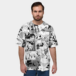 Футболка оверсайз мужская Ansatsu kyoshitsu pattern, цвет: 3D-принт — фото 2