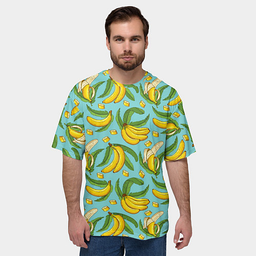 Мужская футболка оверсайз Banana pattern Summer Fashion 2022 / 3D-принт – фото 3
