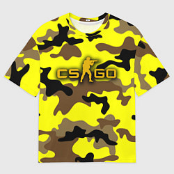 Футболка оверсайз мужская Counter-Strike Камуфляж Жёлто-Коричневый, цвет: 3D-принт
