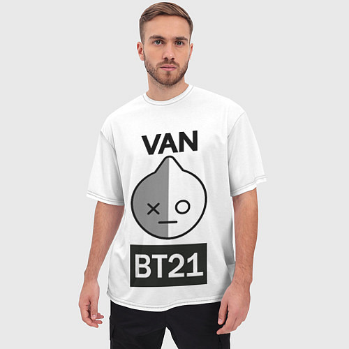 Мужская футболка оверсайз BTS VAN BT21 / 3D-принт – фото 3