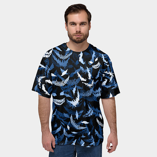 Мужская футболка оверсайз Drain monsters / 3D-принт – фото 3