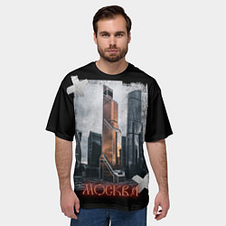 Футболка оверсайз мужская Москоу Сити, цвет: 3D-принт — фото 2