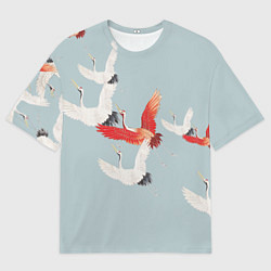 Футболка оверсайз мужская Стая журавлей, цвет: 3D-принт