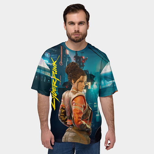 Мужская футболка оверсайз Панам Nightcity / 3D-принт – фото 3